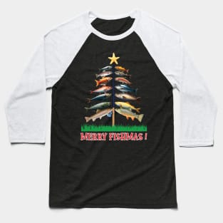 Merry Fishmas Tree Love Fishing Shirt Baseball T-Shirt